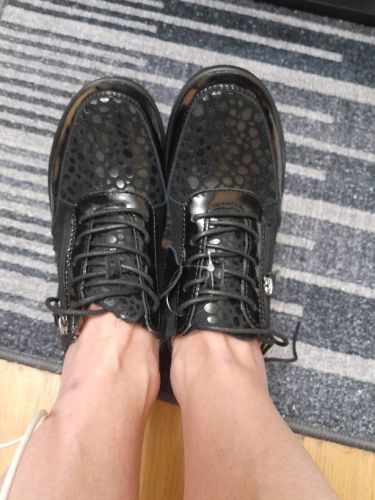 Filippo Lederhalbschuhe mit Plateausohle DP4929/23 BK Schwarz